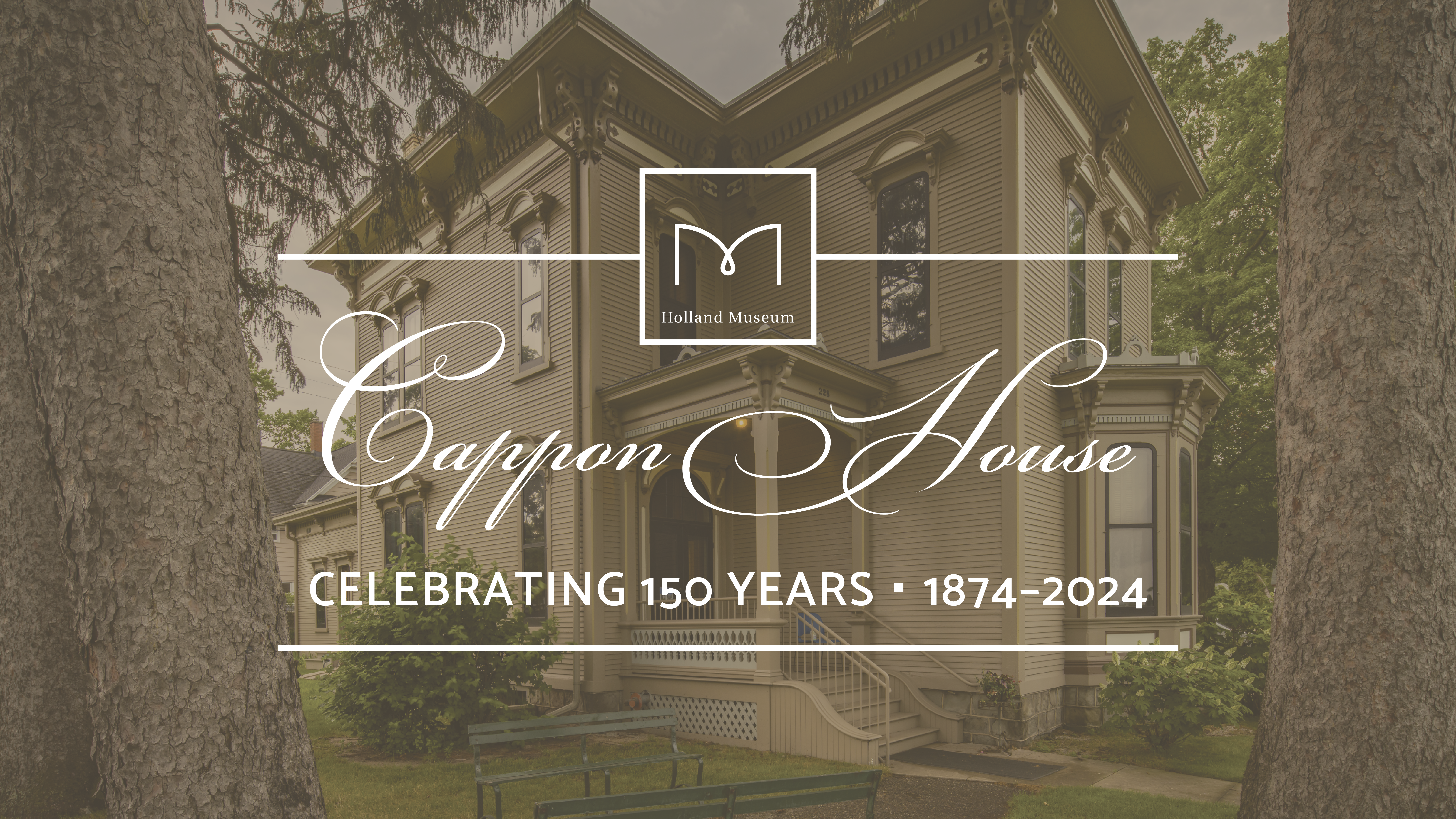 Picture of the Cappon House with the 150th Anniversary logo 